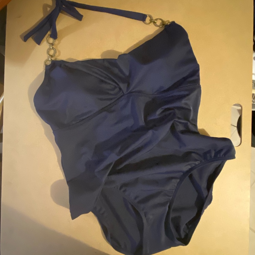 NWT one piece navy w/ gold detail swimsuit
